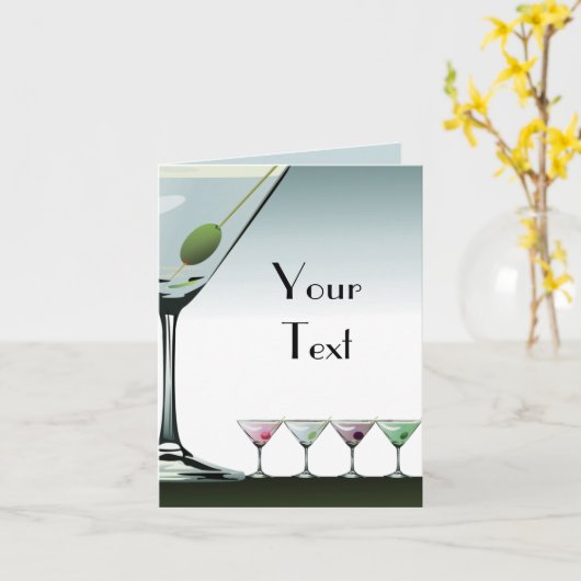 Carte Classic Martini Cocktails Note Card (Fleur jaune)