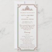 Carte Classic Monorgam Brown Ecru Mariage Crest Programm (Devant)