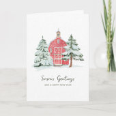 Carte Classic Nordic Red Grange Pine d'hiver sapin de No (Devant)