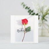 Carte Classic Red Rose Birthday Flat Greeting Card (Debout devant)