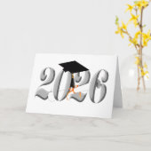 Carte Classic Silver Class of 2026 Graduation (Fleur jaune)