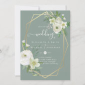 Carte Classic White Rose Mariage or (Devant)