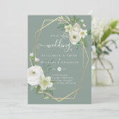 Carte Classic White Rose Mariage or (Debout devant)