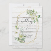 Carte Classic White Rose Mariage or (Devant)