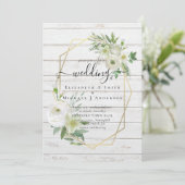 Carte Classic White Rose Mariage or (Debout devant)