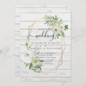 Carte Classic White Rose Mariage or (Devant / Derrière)