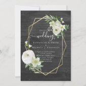 Carte Classic White Rose Mariage or (Devant)