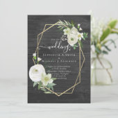 Carte Classic White Rose Mariage or (Debout devant)