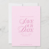 Carte Classieuse de Mise en Garde Rose Pastel Élég (Devant)