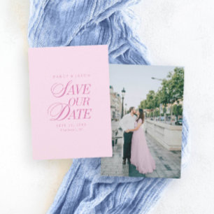 Carte Classieuse de Mise en Garde Rose Pastel Élég