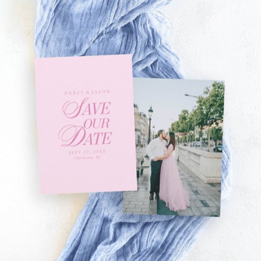 Carte Classieuse de Mise en Garde Rose Pastel Élég