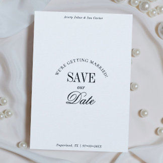 Carte Classieuse Noir et Blanc Élégante pour Sauve
