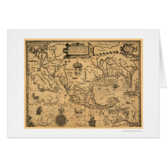 Carte classique 1600 de l'Amérique (Devant horizontal)