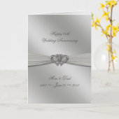 Carte classique argent pour les 25 ans de mariage (Fleur jaune)