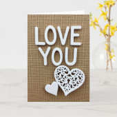 Carte Classique Blanc Je T'Aime (Fleur jaune)