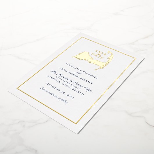 Carte classique Cape Cod Mariage Enregistrer la da (Rotation)