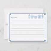 Carte classique chinoise Vase bleu et blanc Recett (Dos)