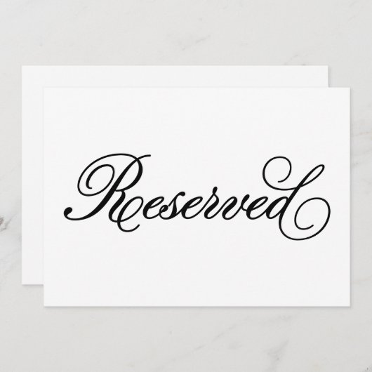 Carte Classique | Connexion Mariage réservée (Devant / Derrière)