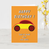 Carte classique d'anniversaire de voiture (Fleur jaune)