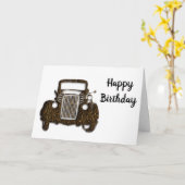 Carte classique d'anniversaire de voiture (Fleur jaune)