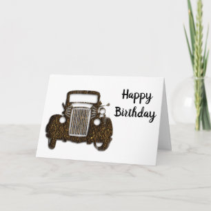 Carte classique d'anniversaire de voiture