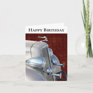Carte classique d'anniversaire de voiture pour hom