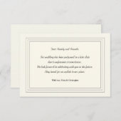 Carte classique d'annonce de report (Devant / Derrière)