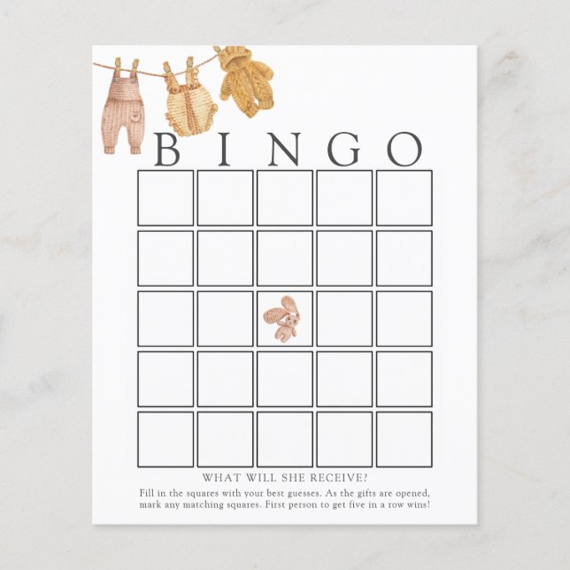 Carte classique de Bingo pour bébés (Devant)