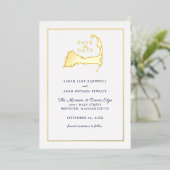 Carte Classique de Cape Cod pour Mariage Save the  (Debout devant)