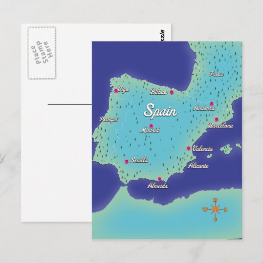 Carte Classique De L'Espagne (Devant / Derrière)