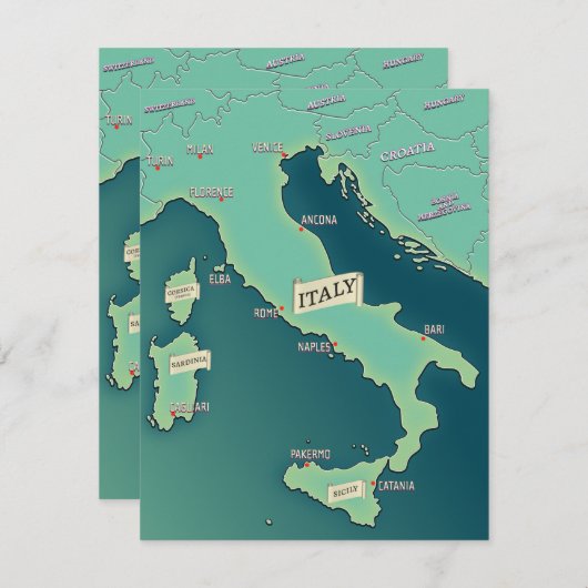 Carte Classique De L'Italie (Devant / Derrière)