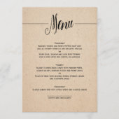 CARTE CLASSIQUE DE MENU DE MARIAGE (Devant)