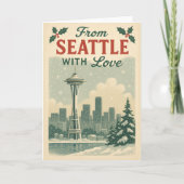 Carte classique de Noël Vintage - de Seattle (Devant)