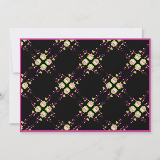 Carte classique d'Halloween noir et rose (Dos)