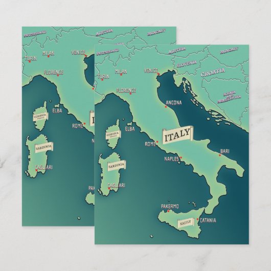 Carte Classique d'Italie (Devant / Derrière)