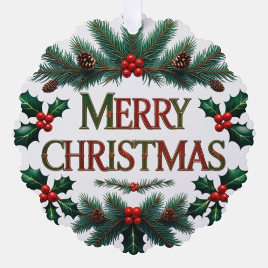 Carte classique d'ornement en papier de Noël Joyeu (Recto)