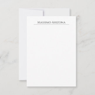 Carte Classique Élégant Simple Noir & Blanc Minimaliste