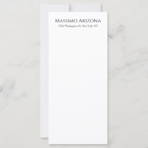 Carte Classique Élégant Simple Noir & Blanc Minimaliste