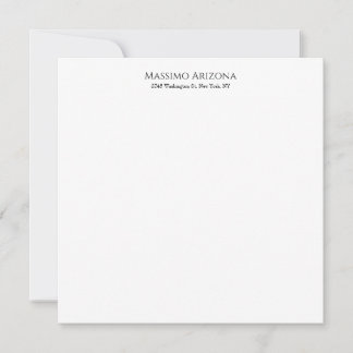 Carte Classique Élégant Simple Noir & Blanc Minimaliste