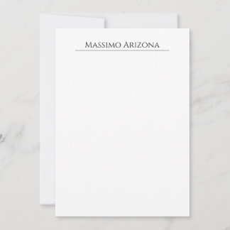 Carte Classique Élégant Simple Noir & Blanc Minimaliste