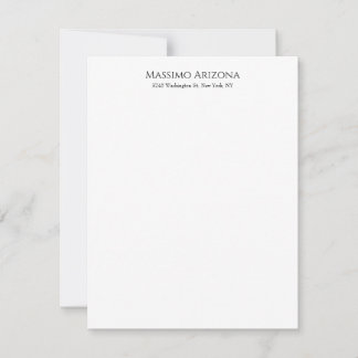 Carte Classique Élégant Simple Noir & Blanc Minimaliste