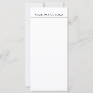 Carte Classique Élégant Simple Noir & Blanc Minimaliste