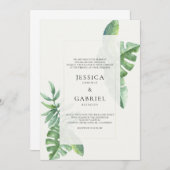 Carte Classique Elégant Verdure Mariage tropicale (Devant / Derrière)