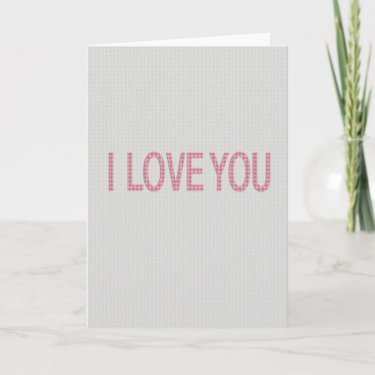 Carte Classique Gingham Je T'Aime (Devant)