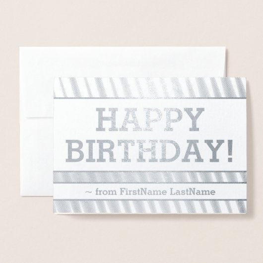 Carte classique "HEUREUX ANNIVERSAIRE" (Devant avec enveloppe)
