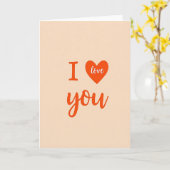 Carte Classique « Je t'aime » pêche (Fleur jaune)