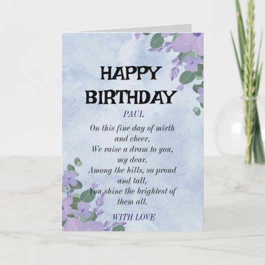 Carte CLASSIQUE JOYEUX ANNIVERSAIRE (Devant)