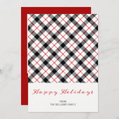 Carte classique Joyeux Noël Plaid (Devant / Derrière)