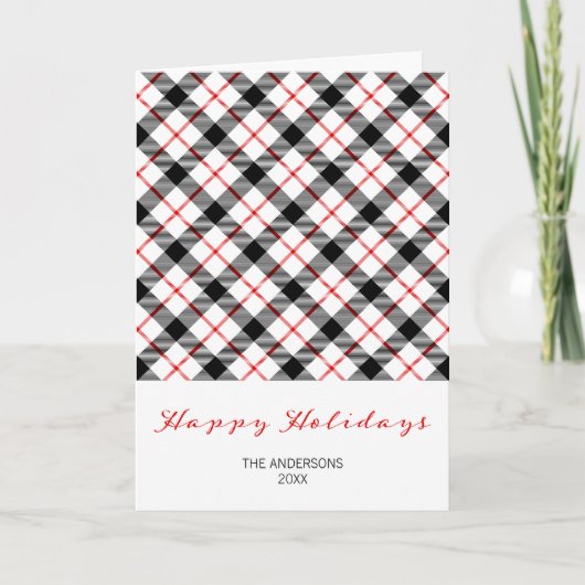 Carte classique Joyeux Noël Plaid (Devant)