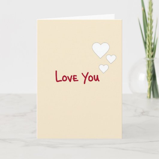 Carte Classique Love You Cœurs (Devant)